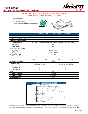 CMO3 Datasheet PDF MTRONPTI