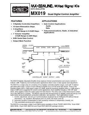 MX019 Datasheet PDF MX-COM Inc 