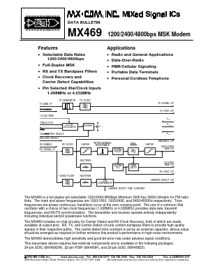 MX469 Datasheet PDF MX-COM Inc 