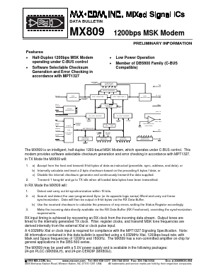 MX809LH Datasheet PDF MX-COM Inc 