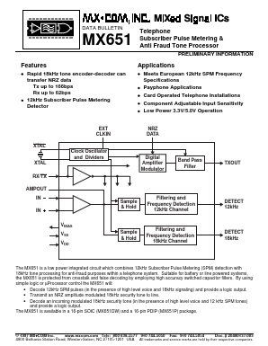MX651P Datasheet PDF MX-COM Inc 
