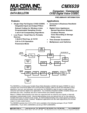 CMX639E2 Datasheet PDF MX-COM Inc 
