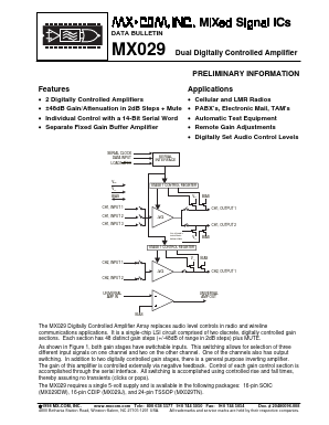 MX029TN Datasheet PDF MX-COM Inc 