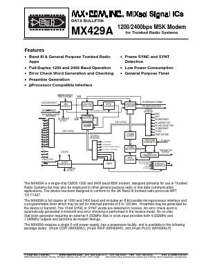 MX429ALH Datasheet PDF MX-COM Inc 