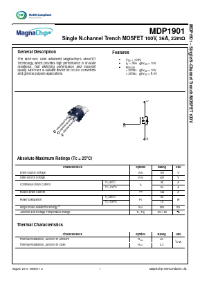 MDP1901 Datasheet PDF MagnaChip Semiconductor
