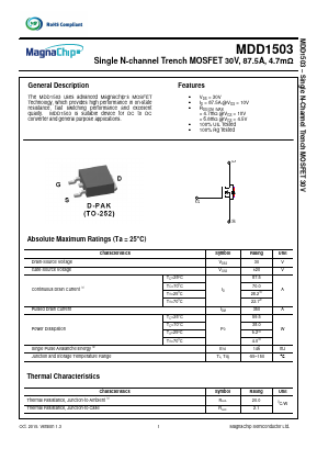 MDD1503 Datasheet PDF MagnaChip Semiconductor