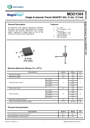 MDD1504 Datasheet PDF MagnaChip Semiconductor