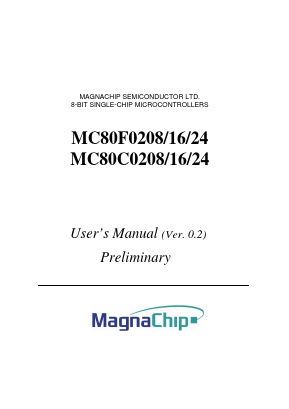 MC80F0216 Datasheet PDF MagnaChip Semiconductor