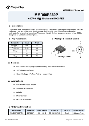 MMD60R360P Datasheet PDF MagnaChip Semiconductor