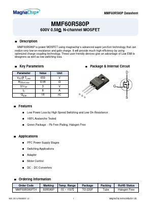 MMF60R580P Datasheet PDF MagnaChip Semiconductor