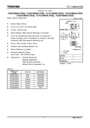 TLYE1005A Datasheet PDF Marktech Optoelectronics