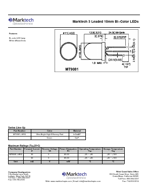 MT9081 Datasheet PDF Marktech Optoelectronics