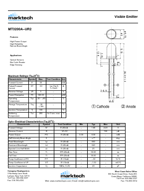 MT3200A-UR2_2 Datasheet PDF Marktech Optoelectronics