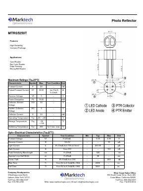 MTRS5250T Datasheet PDF Marktech Optoelectronics