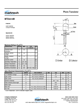 MTD8010M Datasheet PDF Marktech Optoelectronics