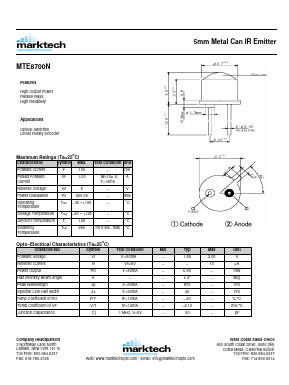 MTE8700N Datasheet PDF Marktech Optoelectronics
