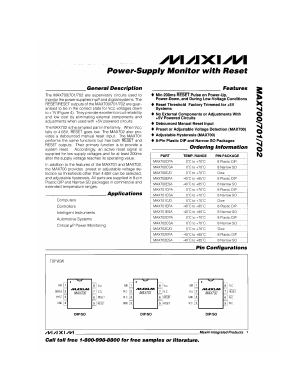 MAX700C/D Datasheet PDF Maxim Integrated