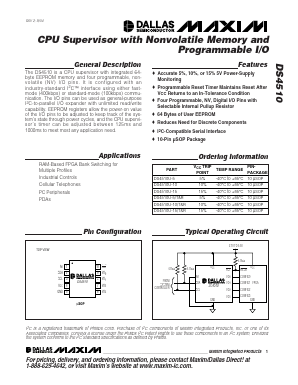 DS4510U-5/R Datasheet PDF Maxim Integrated