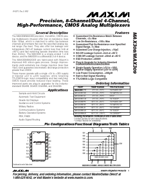 MAX308 Datasheet PDF Maxim Integrated