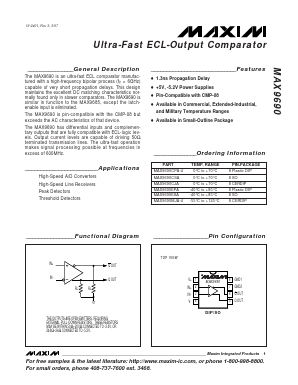 MAX9690 Datasheet PDF Maxim Integrated