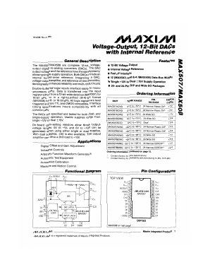 MAX507 Datasheet PDF Maxim Integrated