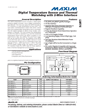 LM75BIMMX-3-T Datasheet PDF Maxim Integrated