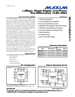 MAX1070CTC Datasheet PDF Maxim Integrated