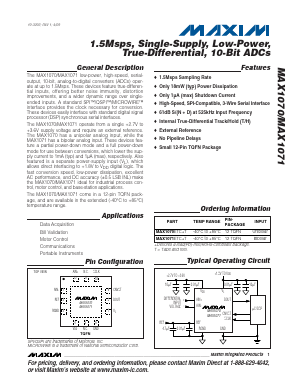 MAX1070ETC+T Datasheet PDF Maxim Integrated