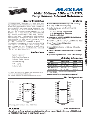 MAX1027 Datasheet PDF Maxim Integrated