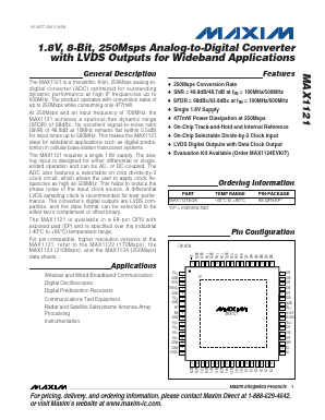MAX1121 Datasheet PDF Maxim Integrated
