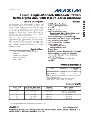 MAX11205A Datasheet PDF Maxim Integrated