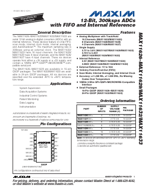 MAX11626 Datasheet PDF Maxim Integrated