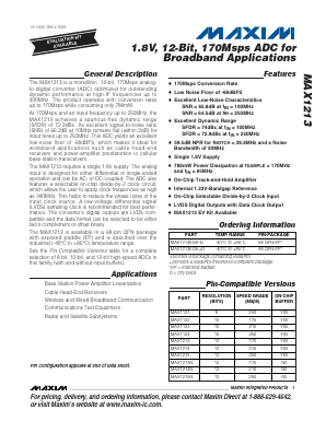 MAX1213EGK Datasheet PDF Maxim Integrated