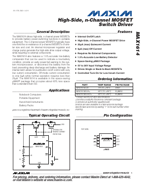 MAX1614EUA Datasheet PDF Maxim Integrated