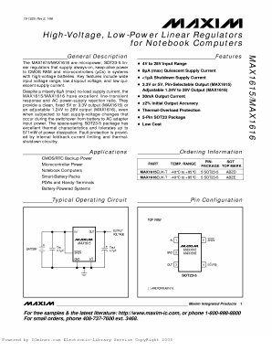 MAX1616 Datasheet PDF Maxim Integrated