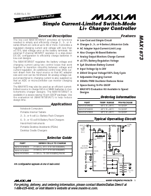 MAX1873T Datasheet PDF Maxim Integrated