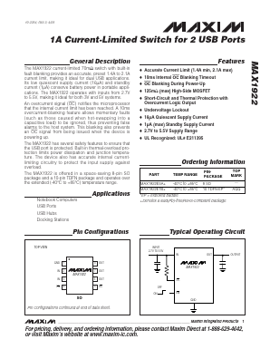 MAX1922 Datasheet PDF Maxim Integrated