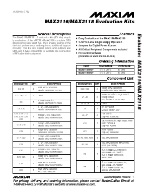 MAX2116EVKIT Datasheet PDF Maxim Integrated