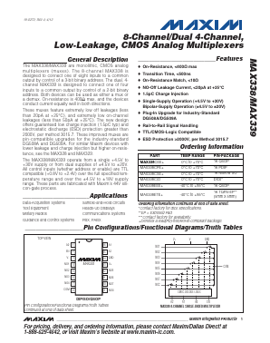 MAX339CSE Datasheet PDF Maxim Integrated