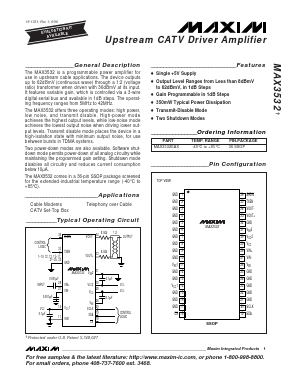 MAX3532 Datasheet PDF Maxim Integrated