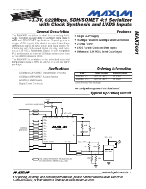 MAX3691ECJ+ Datasheet PDF Maxim Integrated