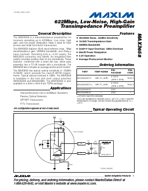 MAX3658AE/D Datasheet PDF Maxim Integrated