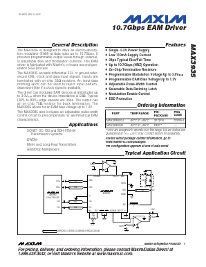 MAX3935 Datasheet PDF Maxim Integrated