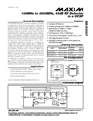 MAX4003EUA Datasheet PDF Maxim Integrated