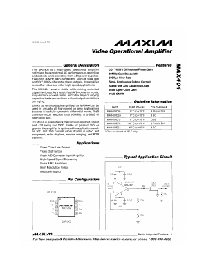 MAX404CPA Datasheet PDF Maxim Integrated