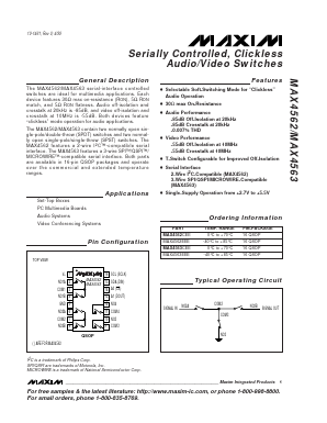 MAX4563 Datasheet PDF Maxim Integrated