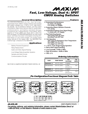 MAX4635 Datasheet PDF Maxim Integrated