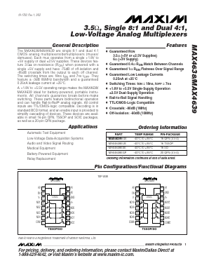 MAX4638 Datasheet PDF Maxim Integrated