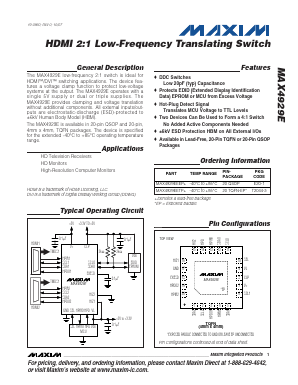 MAX4929EEEP Datasheet PDF Maxim Integrated
