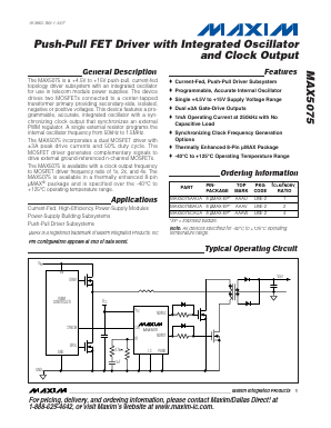 MAX5075 Datasheet PDF Maxim Integrated